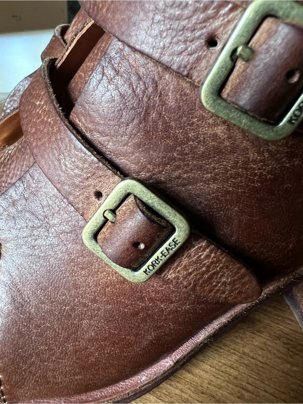 Kork-Ease Dee Brown Full Grain Leather Multi Buckle Moto Ankle Boots Size 8 - Picture 12 of 12